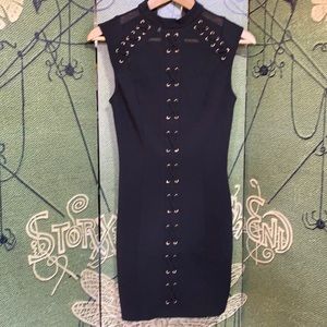Sexy little black lace up dress